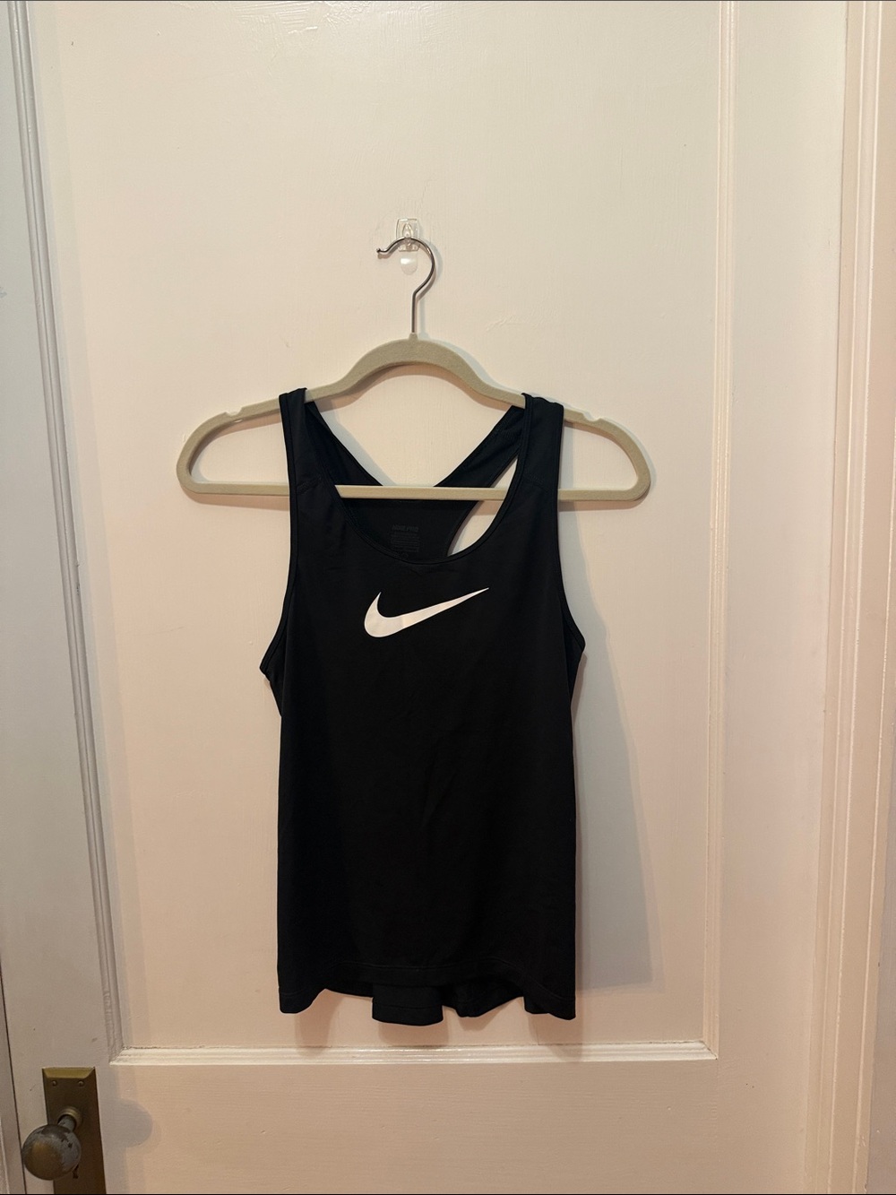 Nike Black Racerback Tank with White Swoosh